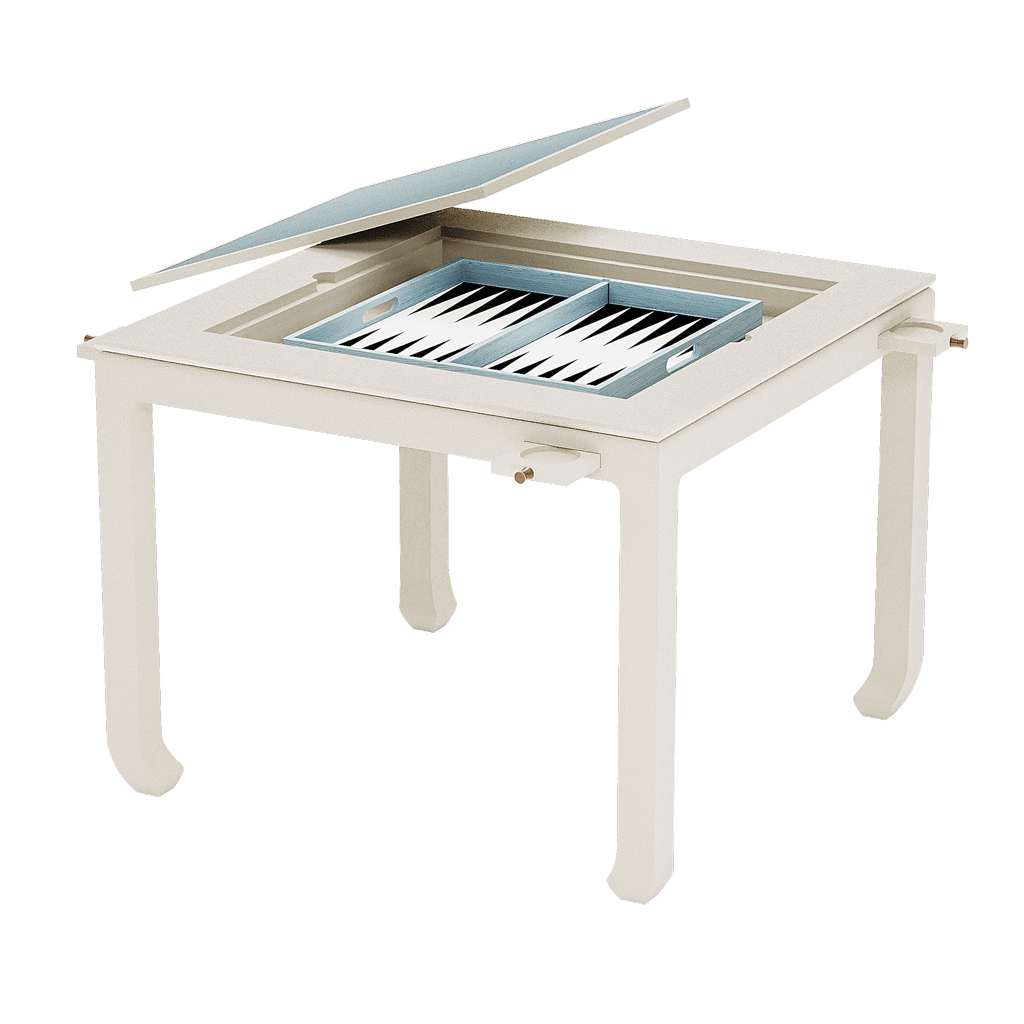 Dragon Game Table in Charleston Linen