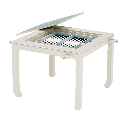 Dragon Game Table in Charleston Linen